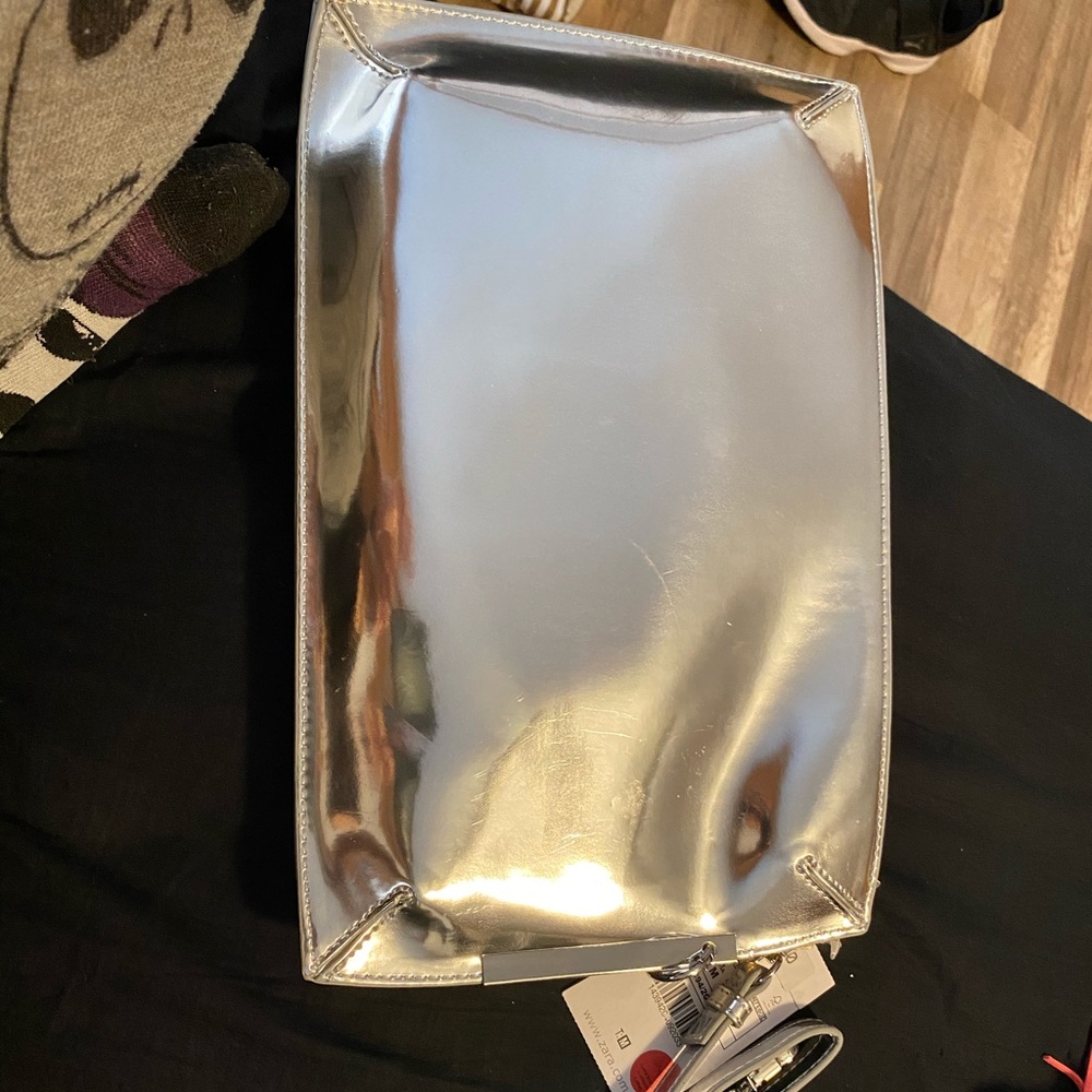 Zara silver clutch/wristlet